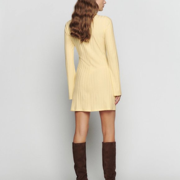 REFORMATION Benton Knit Dress Buttercream / SIZE M - Picture 2 of 7